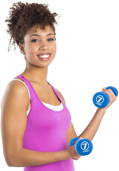 Neoprene Dumbbell Set with Rack - 1, 2, and 3 Lbs Hand Weights for Home and Outdoor Use